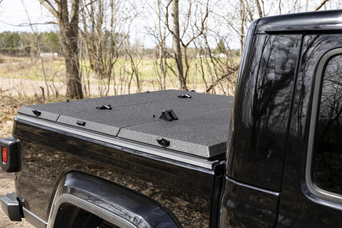 Jeep Gladiator with a Tectonic tri-fold tonneau cover