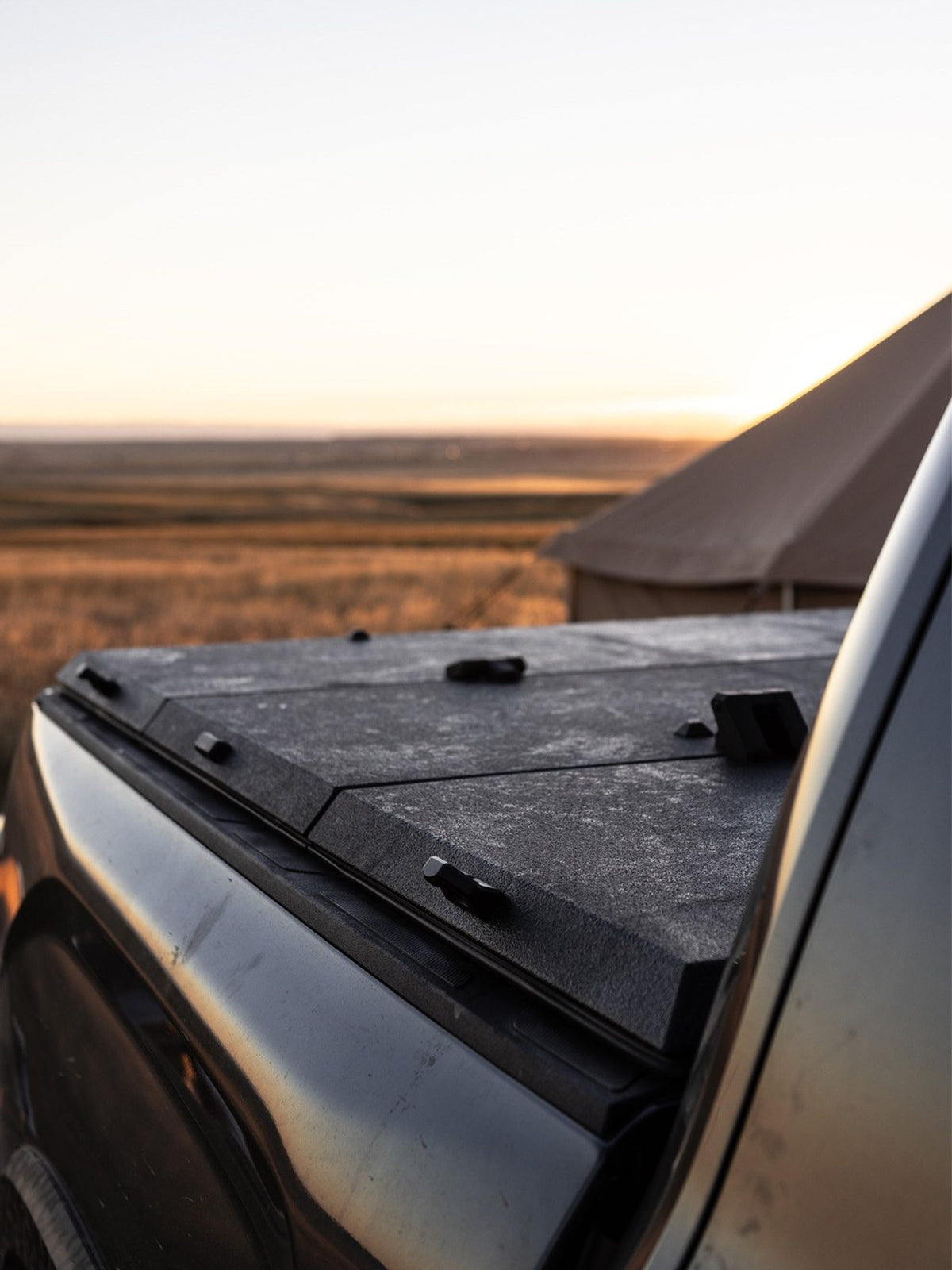Toyota Tundra TRD Pro with a Tectonic tri-fold tonneau cover and mountain bikes