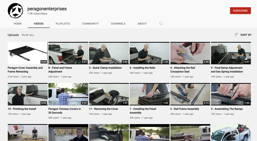 Peragon retractable tonneau cover installation video playlist